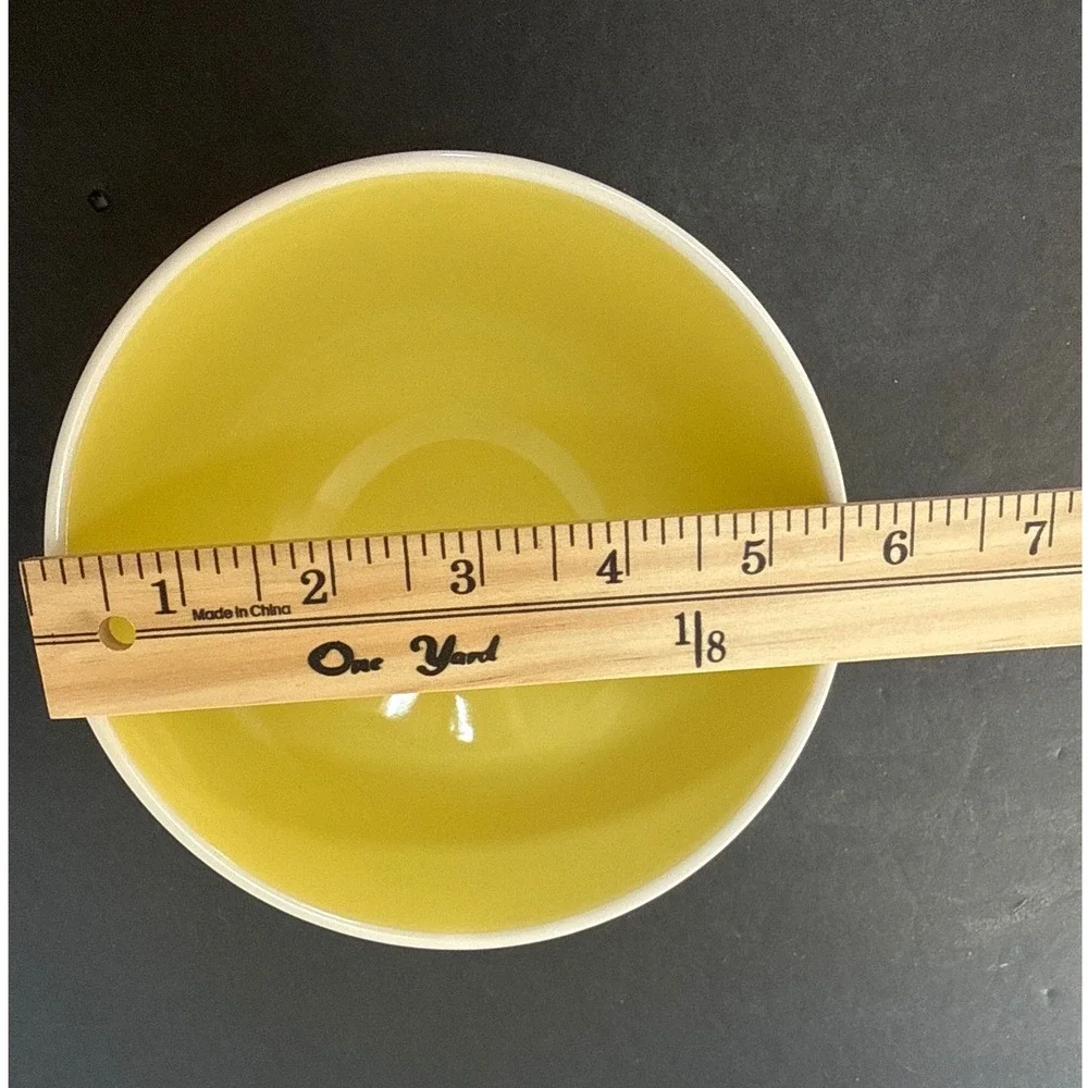Rae Dunn Eggcellent Ceramic Bowl Yellow Interior Artisan Collection Magenta